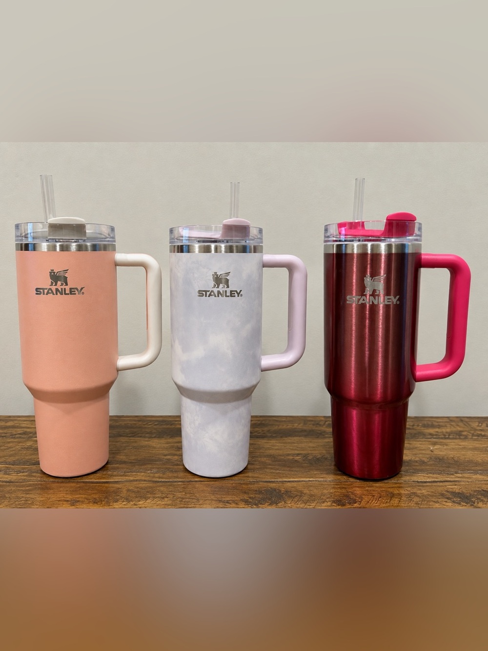 3 Stanley Insulated Travel Tumblers with Handles